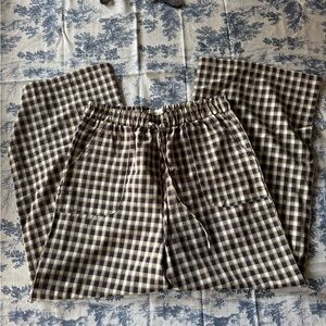 Turquoise haven western Plaid flowy Pants